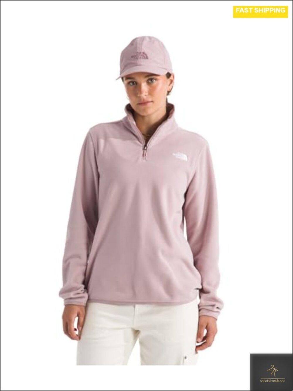 Women's Recycled Polyester Fleece Quarter Zip Jacket with Zip Pockets - Hiking
